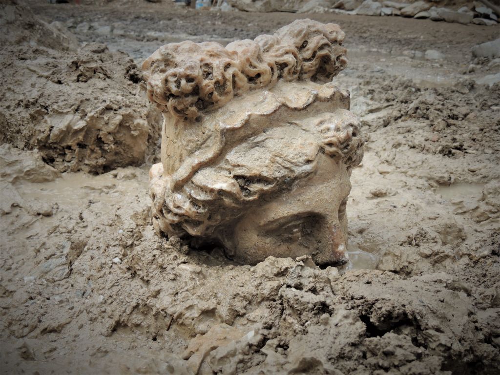 Statuary Heads of Two Greek Gods Found in Central Turkey`s Ancient City of Aizanoi
